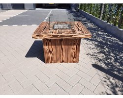 Vuurtafel Tree Terrasverwarmer Orange BurnD Douglas hout 80x80x55cm