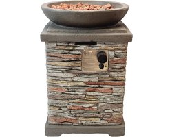 Vuurtafel voor Buiten - Stijlvolle Gashaard met Lavastenen en Waterdichte Beschermhoes