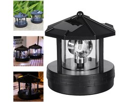 Vuurtoren Op Zonne-Energie - Tuinverlichting - 360° Draaibare LED-Zwaailamp - Zonne-Energie Vuurtorenlamp