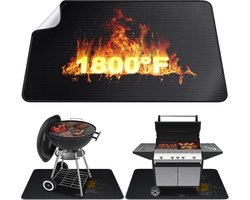 Vuurvaste BBQ Mat - Anti-aanbak Grillmat 100x150 cm - Vuurbestendige Mat voor Buiten BBQ - Olie- en Waterdichte Beschermmat - Vuurschaal Mat - Terras en Patio Bescherming