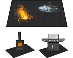Vuurvaste Mat - 100 x 150 cm - Opvouwbare Grillmat - Vloerbescherming - Hittebestendig tot 1800°C - Hittebeschermingsmat - Siliconen Glasvezel - Grill Tapijt - Vloerbeschermer voor Grill en Haard