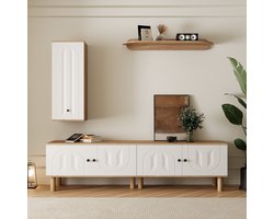 VVBV Woonkamer Meubelset - 3-Delige Set - Wit