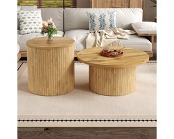VVBV Woonkamertafel - Voor Woonkamer, Rond - Hout Naturel