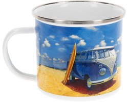 VW T1 Bus Emaille Mok 500ml - Beach Life
