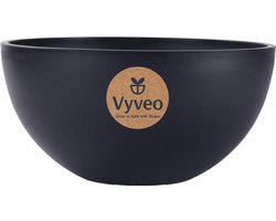 Vyveo - Bloempot Bolla - 30x15 - Zwart - Bloempot voor binnen en buiten - Lichtgewicht - Breukbestendig - Vorstbestendig - UV-bestendig
