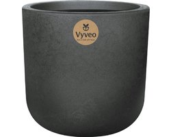 Vyveo - Bloempot Orena - 30x28 - Zilver metallic - Bloempot voor binnen en buiten - Lichtgewicht - Breukbestendig - Vorstbestendig - UV-bestendig