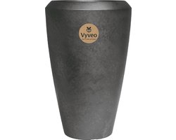 Vyveo - Vaas Nalou - 44x70 - Zilver metallic - Bloempot voor binnen en buiten - Lichtgewicht - Breukbestendig - Vorstbestendig - UV-bestendig