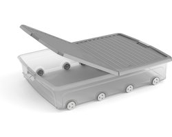 W Box Underbed XL - 55L - 79x58x16,5cm - Transparant/Grijs