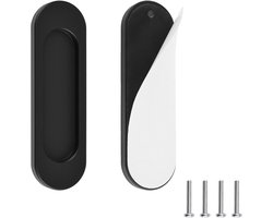W-MF002184-EU Zelfklevende ovale schuifdeur trekt 2 stuks aluminium legering Flush Pull Punch-Free handvat voor schuifdeur ramen kasten (mat zwart 100 mm)
