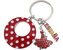 Waaier met bloemen - Handwaaier Spaanse waaier - Koeling op warme dagen - Met leren hoes - 42 cm breed