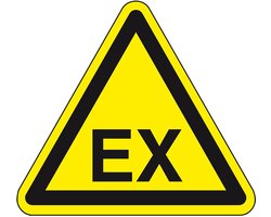 Waarschuwingssticker EX explosiegevaar 100 mm