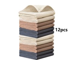 Wafel Keukenhanddoek, Katoenen Wafelpatroon Theedoek, Heavy-Duty Vaatdoek, Schoonmaakdoek, Zeer Absorberend en Sneldrogend, Veelzijdige Keukenhanddoek, Doek voor Thuisgebruik, Wasbare Keuken Vaatdoek, Vaatdoek, Handdoek voor Afwassen