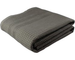 Wafelbadlaken - Grote handdoeken - Snel drogen - Super absorberend - 203x102 cm - Steen