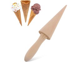 Wafelkegelroller, 1 stuks, wafelkegelroller, houten hoornvormer, ijswafelvormer, houtgebak wafelcake bakgereedschap
