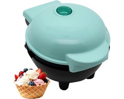 Wafelkommen Maker - IJshoorntjes Machine - Desserts Maken - Gelijkmatige Verwarming - 17D x 13B x 17H cm - Blauw