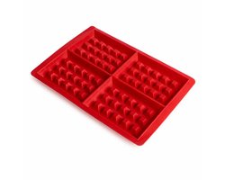 Wafelvorm - Wafel bakvorm - Siliconen wafelvorm - Wafels maken - Wafelbakvorm - Wafelvorm oven - Wafel mal - Waffle baking mold - Rood - Siliconen - Jonyx