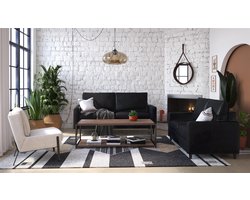 Wainwright-Sofa 3-zits - Zwart Kunstleer