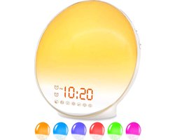 Wake up light – Wekkerradio – Nachtlamp – Bedlamp – Lichttherapielamp – Wit