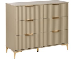 WALCOTT - Ladekast met 6 lades - Beige - MDF