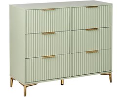 WALCOTT - Ladekast met 6 lades - Lichtgroen - MDF