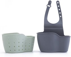 Waledano® Zeephouder - Badkuip Kraan Opberg - Keuken accessoires - Kunststof - Gootsteen Organisator - Ophangbare Bakje - Kraan Organisator