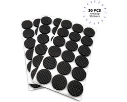 Waledano® Zelfklevende Antislip Pads - 30 Stuks - 2.7 CM -Tafel, Stoel, & Bank - Zelfklevende Meubelonderzetters - Anti Kras Vilt - Vloer Beschermers - Rubber Stoel Beschermer - Anti-slip stoelpoot - Plakvilt - Tafel Onderzetter - Beschermvilt