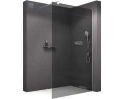Walk-In Douchecabine 160 x 200 cm - Grijze Veiligheidsglas Wand