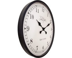 Wall clock-60 cm-Plastic-Black/Cream-'Ambera'