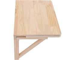 Wall Folding Table Wall Mounted Pine Folding Table 60 x 40 cm Foldable and Space Saving Table for Home Office, Kitchen, Balcony, Includes Mounting Accessories (60 x 40 cm)