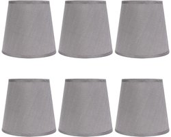 Wall Lampshade 6PCS Grey Fabric Lampshades Modern Style Cloth Art Chandelier Lampshade for E14 Screw Wall Bedside Lamp Lampshade Lampshades