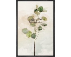 wall26 Canvas Print Wall Art Pastel Aquarel Licht & Donker Bos Plant Bloemen Botanische Illustraties Moderne Kunst Rustiek Chic Relax/Calm voor Woonkamer, Slaapkamer, Kantoor - 24x36 Zwart