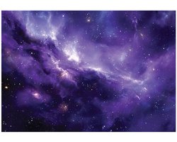 WALLARENA - Behang 300x210 cm - Fotobehang - Vliesbehang - paarse ruimte met sterren - voor kinderkamer - halfmatte afwerking - paars