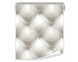 WALLARENA - Behang - Breedte 50 cm - 3D Gequilt Wit Leer - Geschikt voor woonkamers, slaapkamers en kantoren - 10m