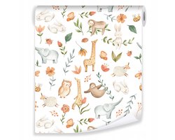 WALLARENA - Behang - Breedte 50 cm - Dieren voor kinderen - Geschikt voor kinderkamers - 10m