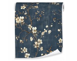 WALLARENA - Behang - Breedte 50 cm - takkenboom patroon op vliesbehang - Geschikt voor woonkamer en slaapkamer - 10m