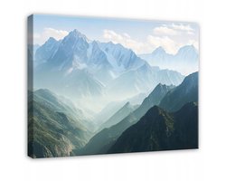 WALLARENA - Canvas schilderij - 40x30 cm - afbeelding van bergen en natuur voor woonkamer, slaapkamer en keuken