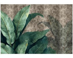WALLARENA - Fotobehang - 200x140 cm - abstract bladeren ontwerp voor slaapkamer en salon, vliesbehang
