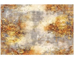 WALLARENA - Fotobehang - 200x140 cm - abstract gouden beton ontwerp voor slaapkamer en woonkamer, vliesbehang