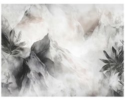 WALLARENA - Fotobehang - 200x140 cm - bloemen beton op vliesbehang voor slaapkamer en woonkamer