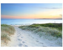 WALLARENA - Fotobehang - 200x140 cm - Fototapete van strand, zee en duinen voor slaapkamer en woonkamer
