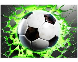 WALLARENA - Fotobehang - 350x250 cm - 3D voetbal thema voor jongens en tieners, kindertapijt