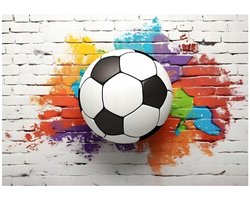 WALLARENA - Fotobehang - 400x280 cm - 3D graffiti voetbal thema voor jongens, jeugdige uitstraling