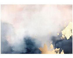 WALLARENA - Fotobehang - 400x280 cm - abstract gouden en grijze fotobehang voor slaapkamer en salon van vliesbehang