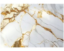 WALLARENA - Fotobehang - 400x280 cm - marmer goud met glamour voor slaapkamer en salon