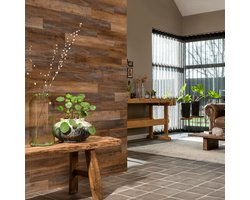 WallArt Planken hout-look schuurhout eiken omberbruin