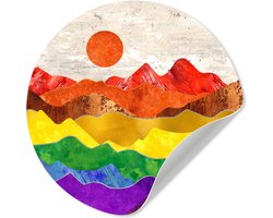 WallCircle® - Behangcirkel 30x30 cm - Muurstickers Pride - Regenboog - Gay - Muurcirkel woonkamer - Wandcirkel slaapkamer - Kamer decoratie zelfklevend - Muurdecoratie accessoires