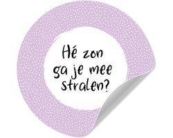 WallCircle® - Behangcirkel 30x30 cm - Muurstickers Quotes - Hé zon, ga je mee stralen? - Zon - Tekst - Zomer - Muurcirkel woonkamer - Wandcirkel slaapkamer - Kamer decoratie zelfklevend - Muurdecoratie accessoires