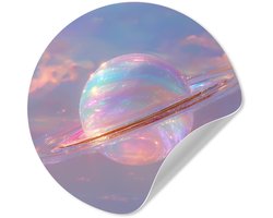WallCircle® - Behangcirkel 50x50 cm - Muurstickers Planeet - Lucht - Wolken - Pasteltinten - Muurcirkel woonkamer - Wandcirkel slaapkamer - Kamer decoratie zelfklevend - Muurdecoratie accessoires