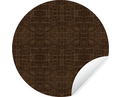 WallCircle - Muurstickers - Behangcirkel - Leer - Structuur - Dierenhuid - 50x50 cm - Muurcirkel - Zelfklevend - Ronde Behangsticker