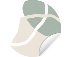 WallCircle - Muurstickers - Behangcirkel - Minimalisme - Pastel - Design - 80x80 cm - Muurcirkel - Zelfklevend - Ronde Behangsticker